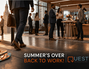 48 Wall Street - Summers over!- professionals meeting and networking with the 48 Wall street building in the background