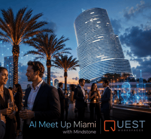 Miami Tower - Mindstone- AI Meet Up Miami- professionals having a discussion in front of Miami Tower
