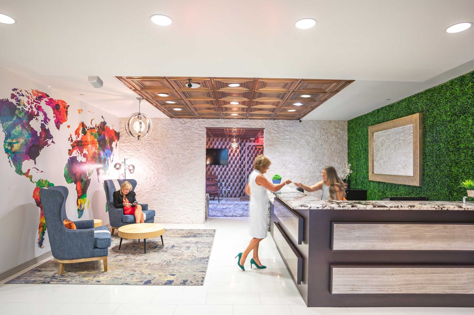 Reception at Quest Workspaces 2525 Ponce de Leon in Coral Gables