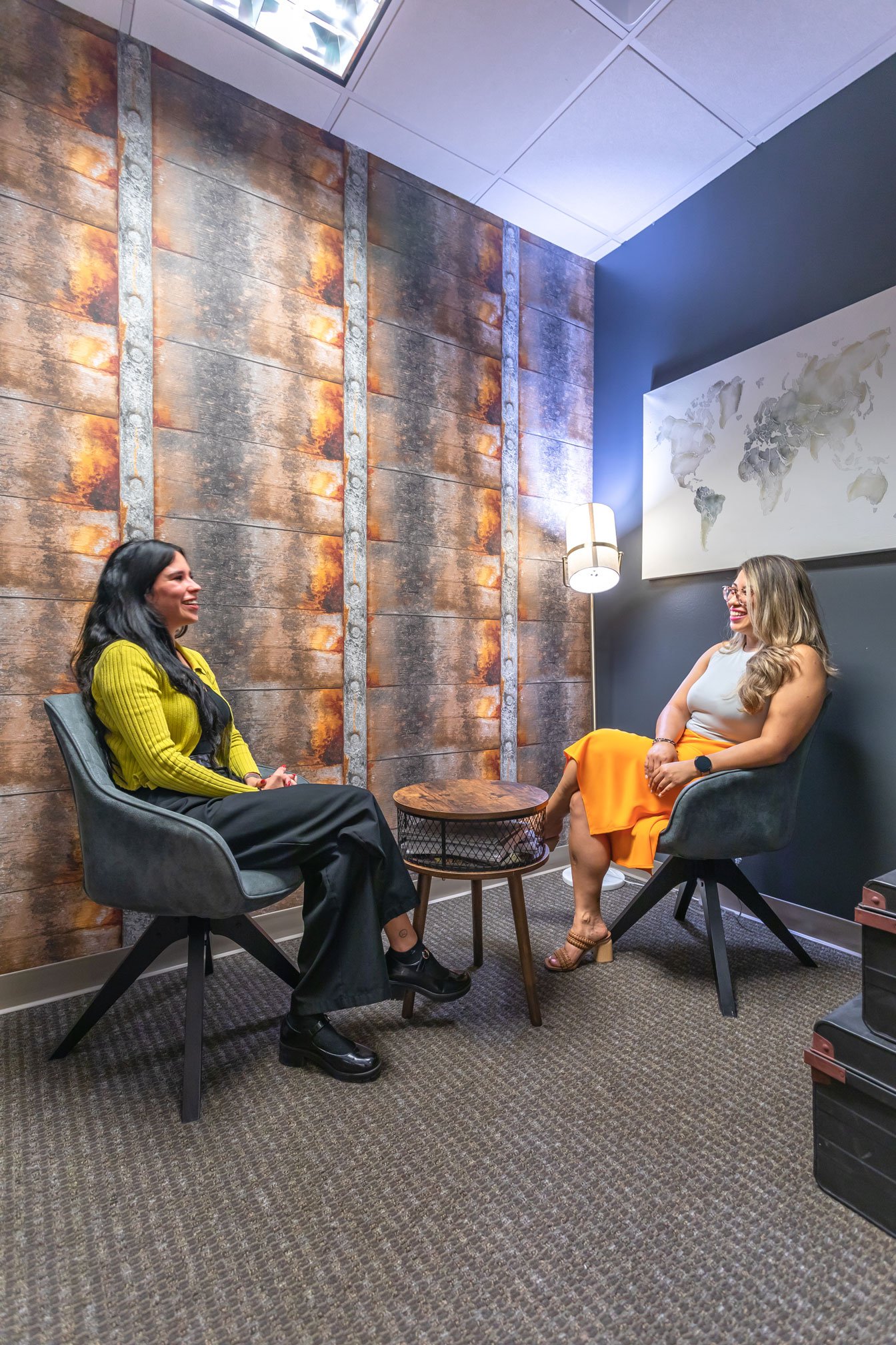 Quiet lounge corner for a one-on-one at Quest 2525 Ponce de Leon in Coral Gables